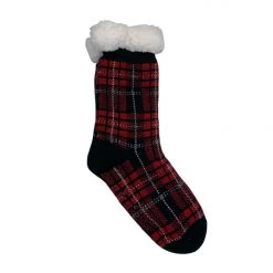 Boutique Simplified Plaid Fleece Lined Socks New Arrivals