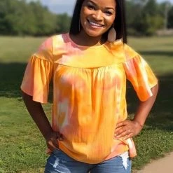 Boutique Simplified Ray Of Sunshine Ruffle Short Sleeve Top New Arrivals