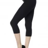 Boutique Simplified Classic Black Yoga Band Capris
