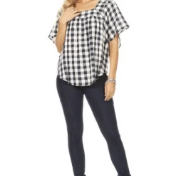 Boutique Simplified Day At The Park Woven Plaid Top New Arrivals