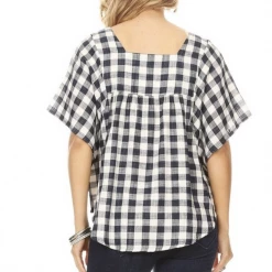 Boutique Simplified Day At The Park Woven Plaid Top New Arrivals