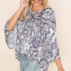 Boutique Simplified New Arrivals Serpentine Goddess Bell Sleeve Top