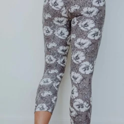 Iris & Rainbow Boutique #C154 Gray Floral Leggings