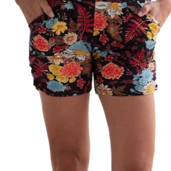 Iris & Rainbow Boutique #C155 Black Floral Harem Shorts