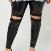 Iris & Rainbow Boutique New Arrivals #C22 Off With The Lace Leather Leggings
