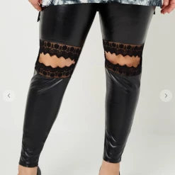 Iris & Rainbow Boutique New Arrivals #C22 Off With The Lace Leather Leggings