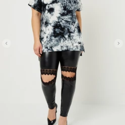 Iris & Rainbow Boutique New Arrivals #C22 Off With The Lace Leather Leggings