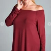 Iris & Rainbow Boutique New Arrivals #C26 Jolie's Off The Shoulder Top (Wine)
