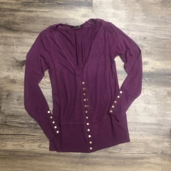 Iris & Rainbow Boutique #C232 Grape Snap Cardigan
