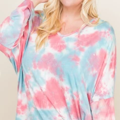 Iris & Rainbow Boutique #729 Berry Explosion Tie-dye Top New Arrivals