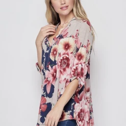 Boutique Simplified Blossoming Soul 3/4 Sleeve Top New Arrivals