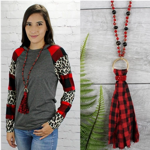 Iris & Rainbow Boutique #H01 Plaid Princess Earring And Necklace Set New Arrivals