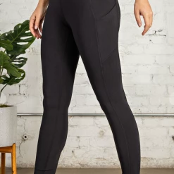 Iris & Rainbow Boutique #H211 Workout Side Pocket Leggings (Black)- 6141
