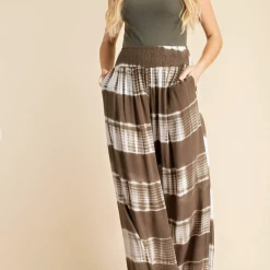 Iris & Rainbow Boutique #H797 Time For A Vacation Tie Dye Palazzo Pants (Olive)