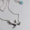 Iris & Rainbow Boutique New Arrivals #J965 Little Swallow Bird Necklace