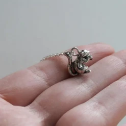 Iris & Rainbow Boutique #J967 Silver Squirrel Necklace New Arrivals