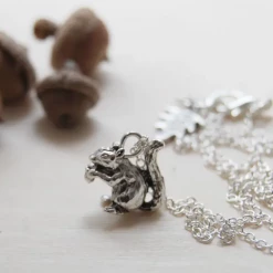 Iris & Rainbow Boutique #J967 Silver Squirrel Necklace New Arrivals