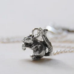 Iris & Rainbow Boutique #J967 Silver Squirrel Necklace New Arrivals