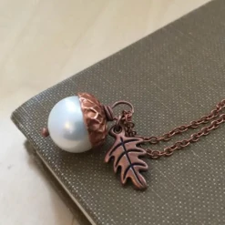 Iris & Rainbow Boutique New Arrivals #J968 Copper Pearl Acorn Necklace