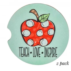 Iris & Rainbow Boutique #K87 Teach Love Inspire Car Coasters