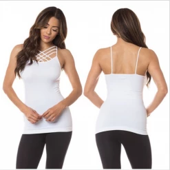 Iris & Rainbow Boutique #K247 The Maze Criss Cross Tank (White) New Arrivals