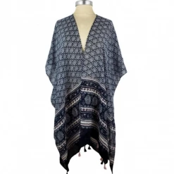 Iris & Rainbow Boutique #K354 Let's Take A Vacation Kimono (NAVY)