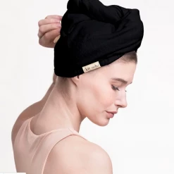 Iris & Rainbow Boutique #K428 Darling Kitsch Microfiber Hair Towel (BLACK) New Arrivals