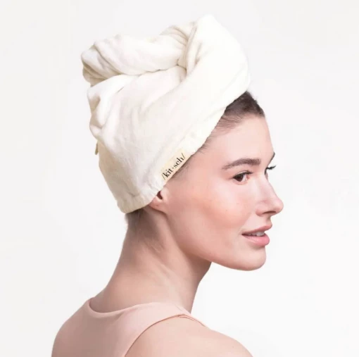 Iris & Rainbow Boutique #K429 Darling Kitsch Microfiber Hair Towel (IVORY)