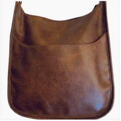 Iris & Rainbow Boutique K535 Vegan Leather Classic Messenger Bag COFFEE - No Strap