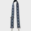 Iris & Rainbow Boutique New Arrivals K544 Ahdorn Blue Embroidered Bag Strap (SILVER Hardware)