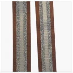 Iris & Rainbow Boutique K545 Ahdorn Shimmer Striped Bag Straps (SILVER Hardware) New Arrivals