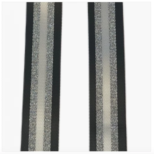 Iris & Rainbow Boutique K545 Ahdorn Shimmer Striped Bag Straps (SILVER Hardware) New Arrivals