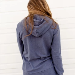 Iris & Rainbow Boutique New Arrivals #K591 Ampersand Royal Half Zip Sweatshirt