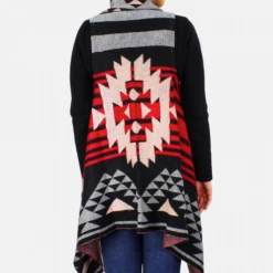 Iris & Rainbow Boutique #K612 Falling For My Muse Aztec Vest (RED)