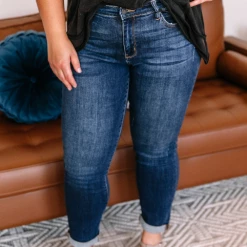 Iris & Rainbow Boutique New Arrivals #H694 A Little Shady Slim Fit Judy Blue Girlfriend Jeans