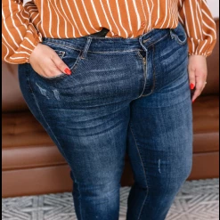 Iris & Rainbow Boutique New Arrivals #H694 A Little Shady Slim Fit Judy Blue Girlfriend Jeans