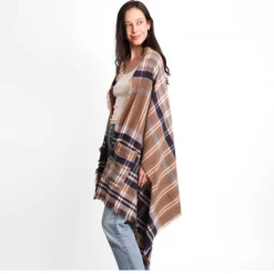 Iris & Rainbow Boutique New Arrivals #K791 Cold Shoulder No More Ruana (NAVY)