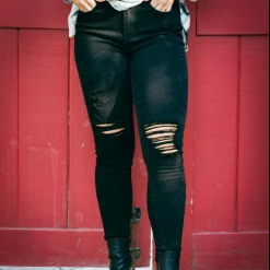 Iris & Rainbow Boutique #K754 Look So Perfect Distressed Judy Blue Skinny Jeans New Arrivals