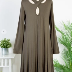 Iris & Rainbow Boutique New Arrivals #L301 Simple And Stunning Dress (Olive)