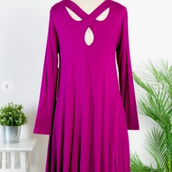 Iris & Rainbow Boutique New Arrivals #L302 Simple And Stunning Dress (Magenta)