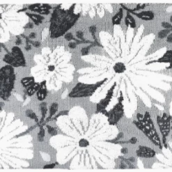 Iris & Rainbow Boutique New Arrivals #L416 Grey Wildflowers Accent Rug