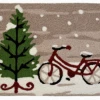 Iris & Rainbow Boutique New Arrivals #L417 Cycling Home For Christmas Accent Rug