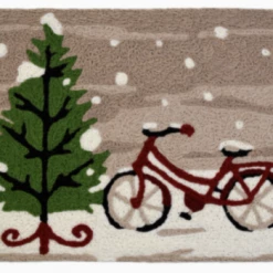 Iris & Rainbow Boutique New Arrivals #L417 Cycling Home For Christmas Accent Rug