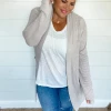 Iris & Rainbow Boutique #L483 Lola Cardigan (Light Taupe) New Arrivals
