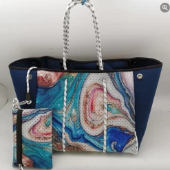 Iris & Rainbow Boutique #L470 Everything And A Little More Bag (Lagoon With Dark Blue Side)