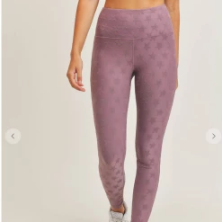Iris & Rainbow Boutique #L567 Gorgeous Me Jacquard Leggings (Mauve)