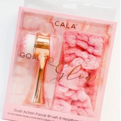 Iris & Rainbow Boutique New Arrivals #L778 Dual Action Face Brush & Headband Set (Pink)