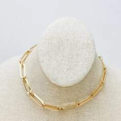 Iris & Rainbow Boutique #L779 Chunky Matte Gold Paperclip Link Necklace New Arrivals