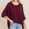 Iris & Rainbow Boutique #M400 It's So Easy Top (Plum) New Arrivals