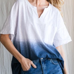 Iris & Rainbow Boutique New Arrivals #M436 Deep Dyed In The Moment Top (Navy)